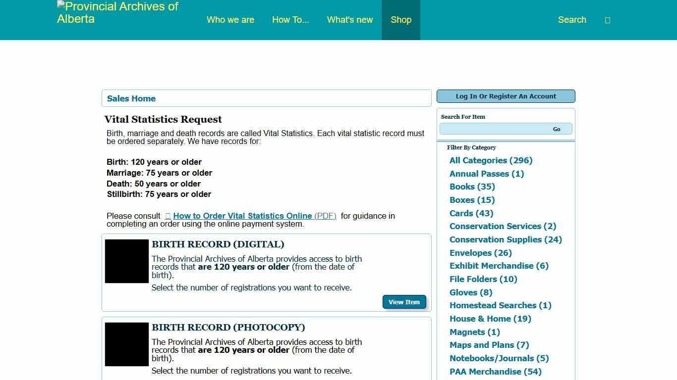 Select An Item - Provincial Archives Of Alberta